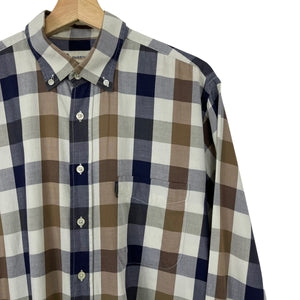 Aquascutum Block Check Long Sleeved Shirt - Large (L) PTP 24.5"