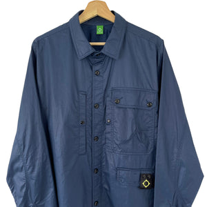 Ma.Strum Navy Blue Button Up Multi Pocket Overshirt - Extra Large (XL) PTP 24.75"