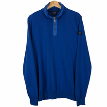 Load image into Gallery viewer, Paul and Shark Blue Half Zip Pullover Sweater - Extra Large (XL) PTP 22&quot;
