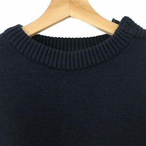 Paul and Shark Navy Bretagne 100% Wool Crew Neck Sweater - Medium (M) PTP 23"