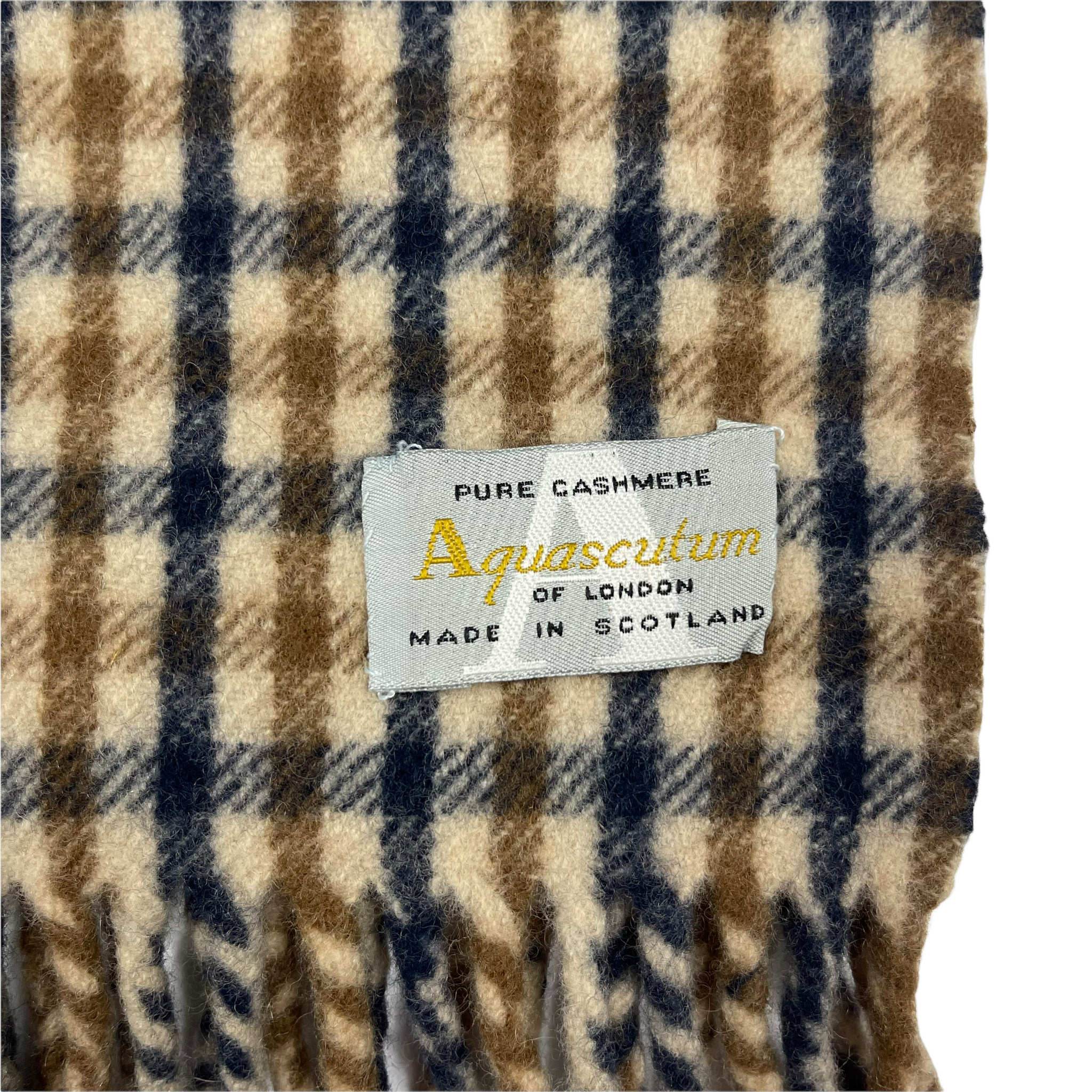 Aquascutum Classic House Check Pure Cashmere Scarf One Size Fits