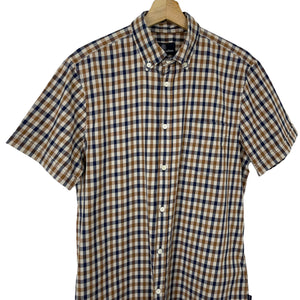 Aquascutum House Check Short Sleeved Shirt - Large (L) PTP 21.5"