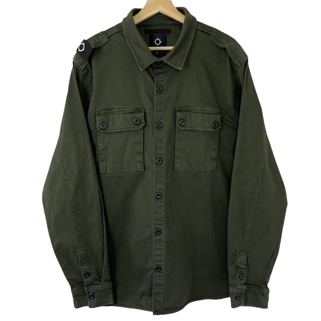 Ma.Strum Green Button Up Double Pocket Overshirt - Extra Large (XL) PTP 25.25