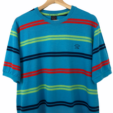 Load image into Gallery viewer, Paul and Shark Multicoloured Striped Short Sleeved T-Shirt - Large (L) PTP 23&quot;
