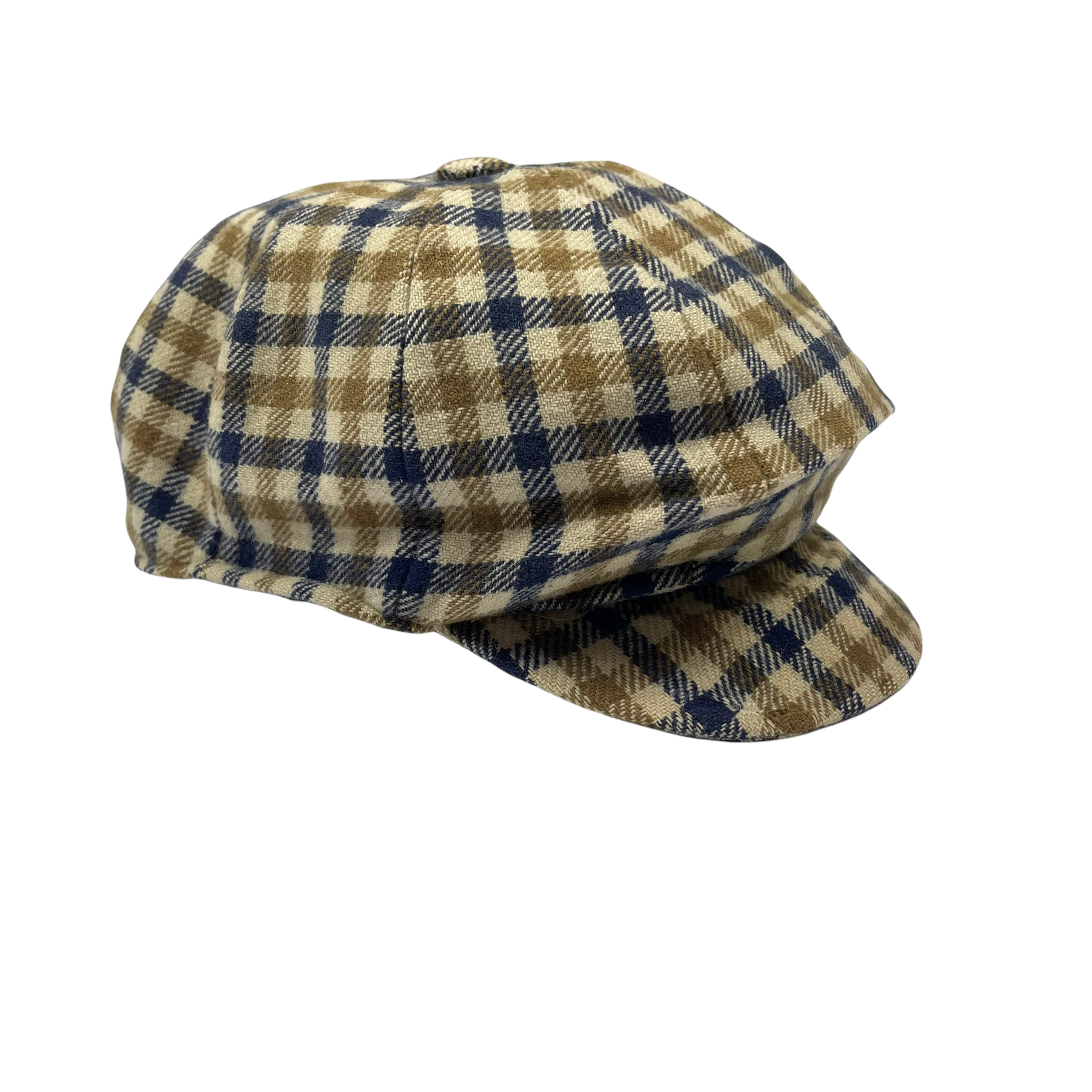 Aquascutum House Check Baker Boy Flat Cap Hat Medium M SWADS