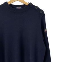 Load image into Gallery viewer, Paul and Shark Navy 100% Wool Crew Neck Sweater - Extra Large (XL) PTP 22&quot;
