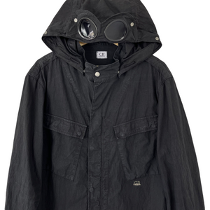 C.P Company Black Goggle Hooded Overshirt - Double Extra Large (XXL) PTP 24"