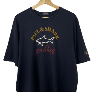 Paul and Shark Navy Short Sleeved Logo T-Shirt - Extra Large (XL) PTP 23.5"