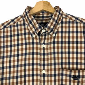 Aquascutum House Check Long Sleeved Shirt - Large (L) PTP 22"