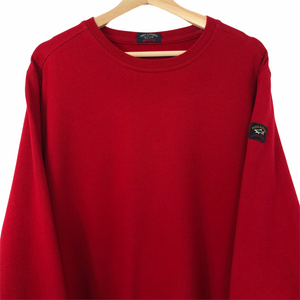 Paul and Shark Red Crew Neck Logo Sweater - Double Extra Large (XXL) PTP 24"