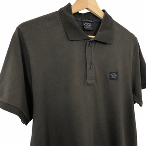 Paul and Shark Khaki / Brown Short Sleeved Polo - Medium (M) PTP 19.5"