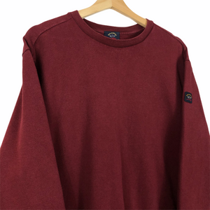 Paul and Shark Maroon Logo Crew Neck Sweater - Double Extra Large (XXL) PTP 23.5"