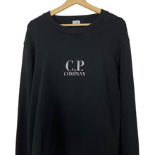 Load image into Gallery viewer, C.P Company Black Crew Neck Logo Sweater - Extra Large (XL) PTP 22&quot;
