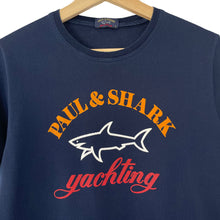 Load image into Gallery viewer, Paul and Shark Navy Short Sleeved Logo T-Shirt - Medium (M) PTP 19.5&quot;
