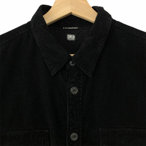 C.P Company Black Corduroy Button Up Overshirt - Extra Large (XL) PTP 25"