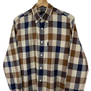 Aquascutum Block Check Long Sleeved Shirt - Medium (M) PTP 20.5"