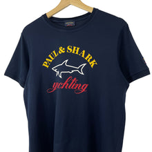 Load image into Gallery viewer, Paul and Shark Navy Short Sleeved Logo T-Shirt - Medium (M) PTP 19.75&quot;
