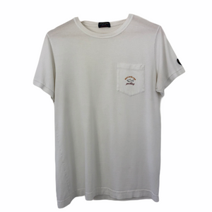 Paul and Shark White Short Sleeved Pocket T-Shirt - Medium (M) PTP 19.5"