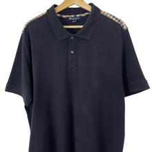 Load image into Gallery viewer, Aquascutum Navy / House Check Short Sleeved Polo - Triple Extra Large (XXXL) PTP 24&quot;
