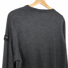 Load image into Gallery viewer, Paul and Shark Dk Grey 100% Wool Crew Neck Sweater - Medium (M) PTP 20&quot;
