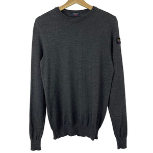 Paul and Shark Grey Crew Neck Wool Sweater - Medium (M) PTP 18"