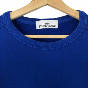 Stone Island Blue Crew Neck Logo Sweater - Extra Large (XL) PTP 24"