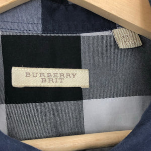 Burberry Brit Navy Blue Nova Check Short Sleeved Shirt - Double Extra Large (XXL) PTP 24.75"