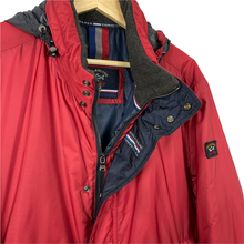 Load image into Gallery viewer, Paul and Shark Red Hooded Shimmer Jacket - Large (L) PTP 24.75&quot;
