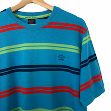 Load image into Gallery viewer, Paul and Shark Multicoloured Striped Short Sleeved T-Shirt - Large (L) PTP 23&quot;
