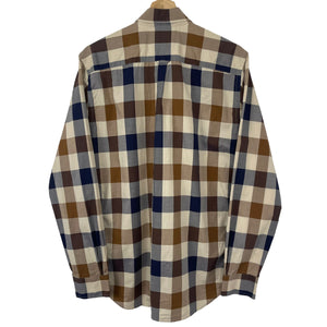 Aquascutum Block Check Long Sleeved Shirt - Medium (M) PTP 20.5"