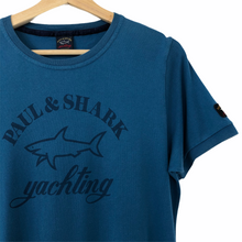 Load image into Gallery viewer, Paul and Shark Blue Short Sleeved Logo T-Shirt - Large (L) PTP 19&quot;
