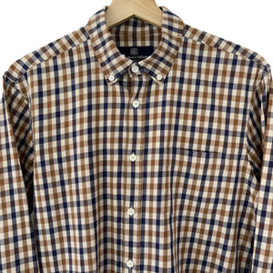 Aquascutum House Check Long Sleeved Shirt - Medium (M) PTP 20"