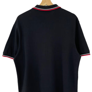 Prada Black Rubber Logo Short Sleeved Polo - Double Extra Large (XXL) PTP 21.75"