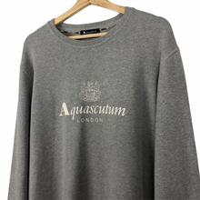 Load image into Gallery viewer, Aquascutum Grey Crew Neck Logo Sweater - Double Extra Large (XXL) PTP 24.25&quot;
