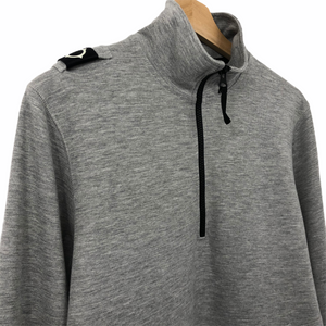 Ma.Strum Grey Half Zip Pullover Sweater - Small (S) PTP 21"