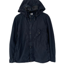 Load image into Gallery viewer, C.P Company Navy Goggle Hooded Overshirt - Medium (M) PTP 21.5&quot;
