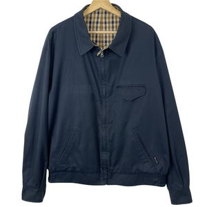 Aquascutum Navy / Check Reversible Harrington Jacket - Extra Large (XL) PTP 28.25"