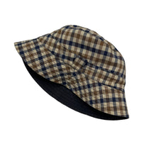 Load image into Gallery viewer, Aquascutum House Check / Navy Reversible Bucket Hat - One Size Fits All
