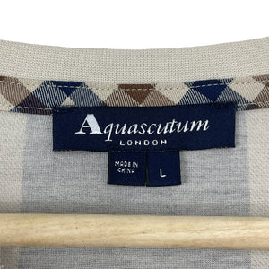 Aquascutum Block Check Short Sleeved T-Shirt - Large (L) PTP 21.25"