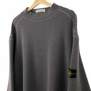 Vintage Stone Island Grey Mock Neck Sweater - Double Extra Large (XXL) PTP 27"