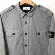 Load image into Gallery viewer, Stone Island Grey Button Up Lightweight Overshirt - Large (L) PTP 20&quot;
