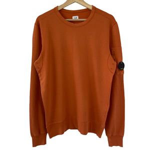 C.P Company Orange Crew Neck Lens Sweater - Medium (M) PTP 21"