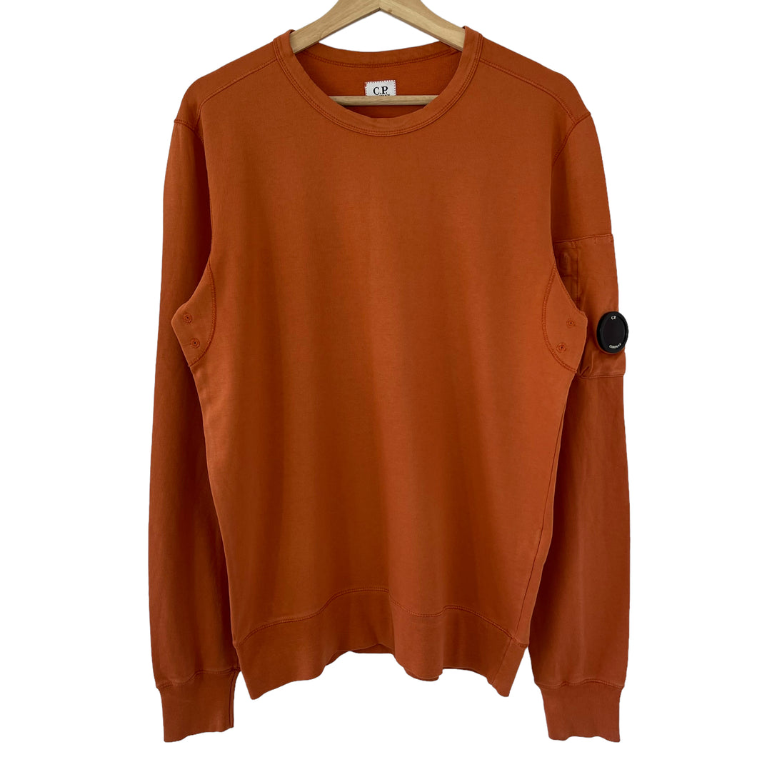 C.P Company Orange Crew Neck Lens Sweater - Medium (M) PTP 21