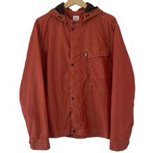 Load image into Gallery viewer, C.P Company Burnt Orange 50 Fili Goggle Hooded Overshirt - Large (L) PTP 22.75&quot;
