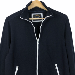 Paul and Shark Navy Zip Up Track Top - Medium (M) PTP 20.25"