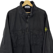 Load image into Gallery viewer, Stone Island Black Half Zip Pullover Smock - Large (L) PTP 25.5&quot;
