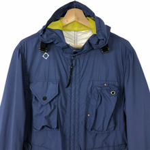 Load image into Gallery viewer, Ma.Strum Blue Multi Pocket Hooded Sniper Jacket - Medium (M) PTP 22.75&quot;
