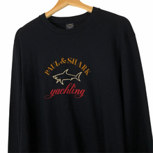 Load image into Gallery viewer, Paul and Shark Navy Embroidered Logo Crew Neck Sweater - Medium (M) PTP 20.75&quot;
