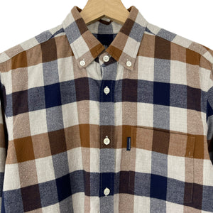 Aquascutum Block Check Flannel Long Sleeved Shirt - Small (S) PTP 19"