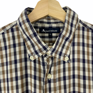 Aquascutum House Check Short Sleeved Shirt - Extra Large (XL) PTP 24.5"